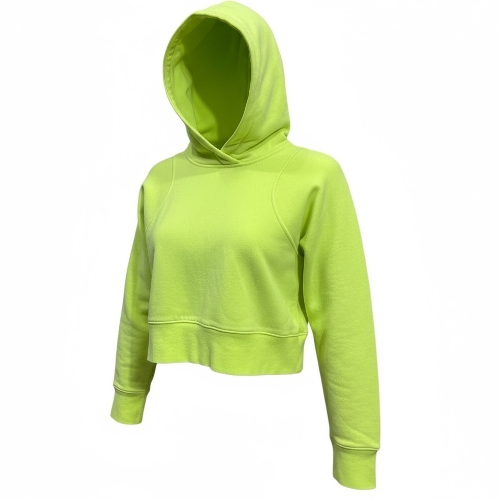 Lululemon Loungeful Cropped Hoodie Electric Lemon Yellow Size 4 Fleece Hood